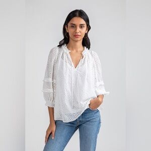 Shoshanna White Eyelet Blouse